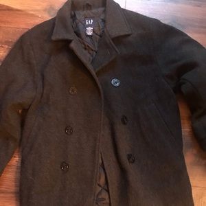 Boys Gap dark gray pea coat
